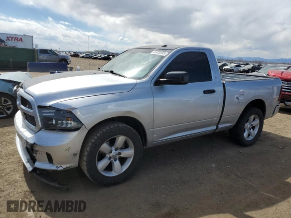 2013 Ram 1500 Express with VIN 3C6JR6ATXDG534525, listed as a Copart auction lot 50924915 with 107,804 mi miles and Salvage title. Bid and sale history available at DreamBid. Image 1.