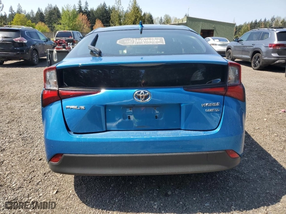 2019 Toyota Prius L Eco with VIN JTDKARFU4K3100057, listed as a Copart auction lot 54227495 with 53,525 mi miles and Salvage Title. Bid and sale history available at carsss.com. Image 6.
