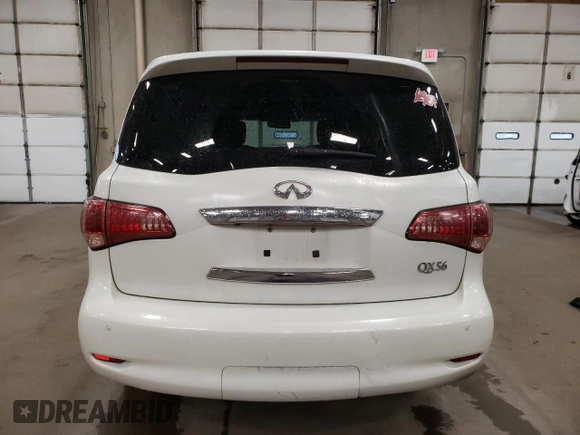 2011 Infiniti QX56 7-passenger with VIN JN8AZ2NE6B9004051, listed as a Copart auction lot 81329734 with 175,705 mi miles and Salvage Title. Bid and sale history available at carsss.com. Image 6.
