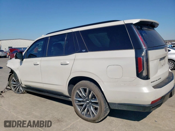 2023 Cadillac Escalade 4WD Sport with VIN 1GYS4FKL9PR531625, listed as a Copart auction lot 50105865 with 25,110 mi miles and Salvage title. Bid and sale history available at DreamBid. Image 2.