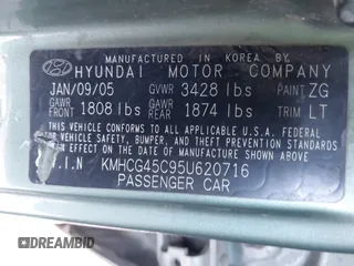 2005 Hyundai Accent GLS with VIN KMHCG45C95U620716, listed as a IAAI auction lot 41740573 with 187,971 mi miles. Bid and sale history available at carsss.com. Image 9.
