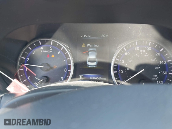 2015 Infiniti Q50 Premium with VIN JN1BV7AP8FM333176, listed as a IAAI auction lot 41990285 with 160,458 mi miles. Bid and sale history available at carsss.com. Image 7.