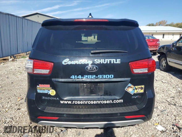 2017 Kia Sedona SX-L with VIN KNDME5C10H6278975, listed as a Copart auction lot 77006344 with 200,874 mi miles and Non Repairable. Bid and sale history available at carsss.com. Image 6.