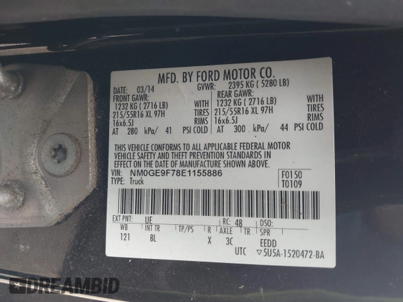 2014 Ford Transit Connect XLT z VIN NM0GE9F78E1155886, wystawiony jako IAAI lot #42261107 z przebiegiem 69 747 mil mil oraz . Historia ofert i sprzedaży dostępna na DreamBid. Obrazek 9.