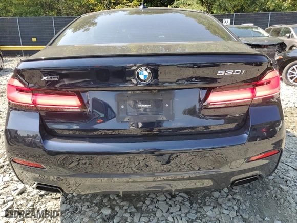 2023 BMW 5 Series 530i xDrive with VIN WBA13BJ03PWY18400, listed as a Copart auction lot 69222134 with 25,538 mi miles and Salvage Title. Bid and sale history available at carsss.com. Image 6.