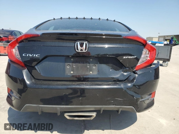 2019 Honda Civic Sport with VIN 19XFC2F81KE045324, listed as a Copart auction lot 53576965 with 110,836 mi miles and Salvage title. Bid and sale history available at DreamBid. Image 6.