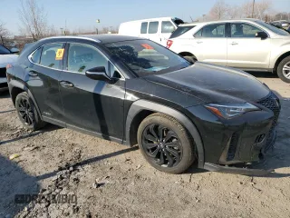 2021 Lexus UX with VIN JTHR9JBH4M2053802, listed as a Copart auction lot 48591765 with 46,150 mi miles and Salvage Title. Bid and sale history available at carsss.com. Image 4.