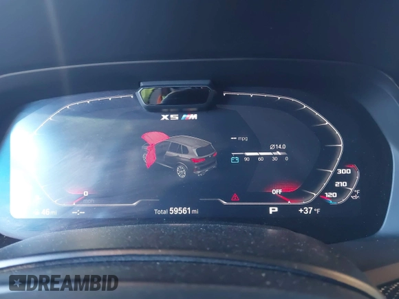 2022 BMW X5 M z VIN 5YMJU0C06N9L14251, wystawiony jako IAAI lot #40388936 z przebiegiem 59 561 mil mil oraz . Historia ofert i sprzedaży dostępna na DreamBid. Obrazek 7.