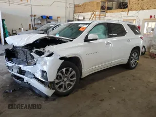 2021 Chevrolet Traverse Premier with VIN 1GNEVKKW7MJ250041, listed as a Copart auction lot 50075075 with 0 mi miles and Salvage Title. Bid and sale history available at carsss.com. Image 1.