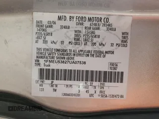 2007 Ford Explorer Sport Trac Limited z VIN 1FMEU53827UA07538, wystawiony jako Copart lot #44525325 z przebiegiem 124 119 mil mil oraz Czysty tytuł • Clean title. Historia ofert i sprzedaży dostępna na DreamBid. Obrazek 14.