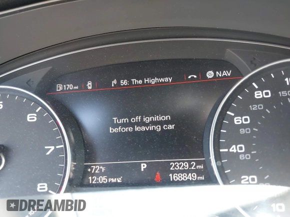 2013 Audi A6 3.0T Premium Plus with VIN WAUGGAFC5DN008487, listed as a IAAI auction lot 42043992 with 168,849 mi miles. Bid and sale history available at carsss.com. Image 7.