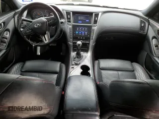 2019 Infiniti Q50 Red Sport 400 with VIN JN1FV7APXKM760676, listed as a Copart auction lot 53042805 with 112,374 mi miles and Salvage title. Bid and sale history available at DreamBid. Image 8.