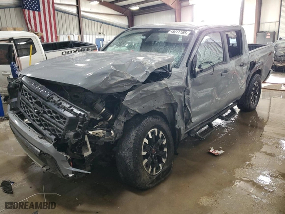 2023 Nissan Frontier SV with VIN 1N6ED1EK5PN619861, listed as a Copart auction lot 43011165 with NaN miles and Salvage Title. Bid and sale history available at carsss.com. Image 1.