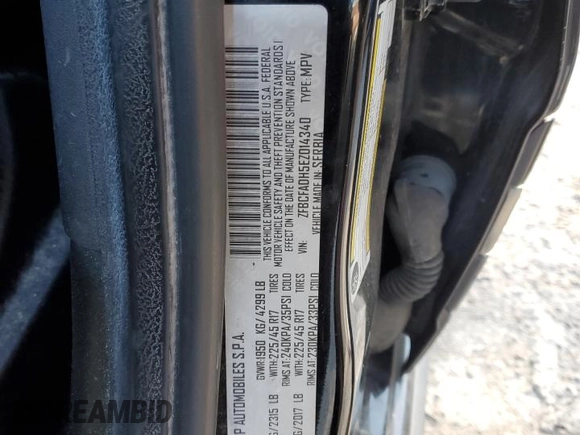 2014 FIAT 500L Trekking with VIN ZFBCFADH5EZ014340, listed as a Copart auction lot 42615255 with Not Provided miles and Clean Title. Bid and sale history available at DreamBid. Image 12.