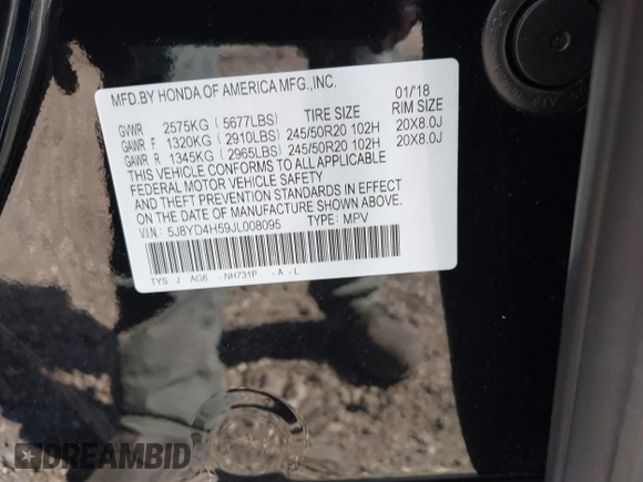 2018 Acura MDX Technology z VIN 5J8YD4H59JL008095, wystawiony jako IAAI lot #42144307 z przebiegiem 81 362 mil mil oraz . Historia ofert i sprzedaży dostępna na DreamBid. Obrazek 9.