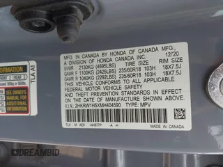2021 Honda CR-V EX z VIN 2HKRW1H5XMH404590, wystawiony jako IAAI lot #42055988 z przebiegiem 85 952 mil mil oraz . Historia ofert i sprzedaży dostępna na DreamBid. Obrazek 9.