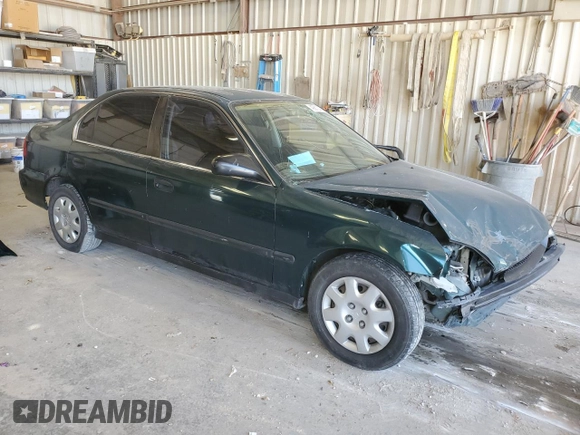 2000 Honda Civic LX with VIN JHMEJ6679YS005805, listed as a Copart auction lot 49810095 with 224,984 mi miles and Salvage Title. Bid and sale history available at DreamBid. Image 4.