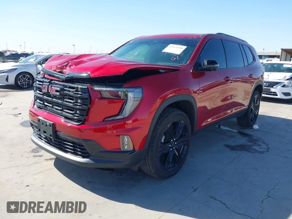 2025 GMC Acadia AWD Elevation z VIN 1GKENNRS0SJ118513, wystawiony jako IAAI lot #41821990 z przebiegiem 1 114 mil mil oraz . Historia ofert i sprzedaży dostępna na DreamBid. Obrazek 2.