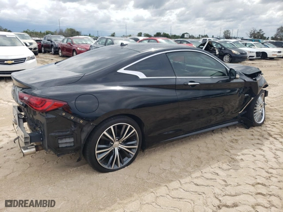 2019 Infiniti Q60 3.0t LUXE with VIN JN1EV7EL9KM291437, listed as a Copart auction lot 72047964 with 57,334 mi miles and Salvage Title. Bid and sale history available at carsss.com. Image 3.