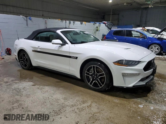 2021 Ford Mustang GT Premium with VIN 1FATP8FF1M5135621, listed as a Copart auction lot 45173665 with 31,731 mi miles and Salvage Title. Bid and sale history available at DreamBid. Image 4.