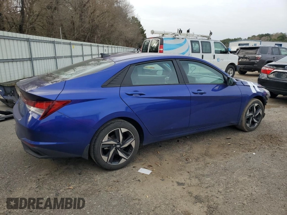 2023 Hyundai Elantra SEL with VIN KMHLS4AG9PU555411, listed as a Copart auction lot 47867865 with 23,460 mi miles and Salvage Title. Bid and sale history available at DreamBid. Image 3.