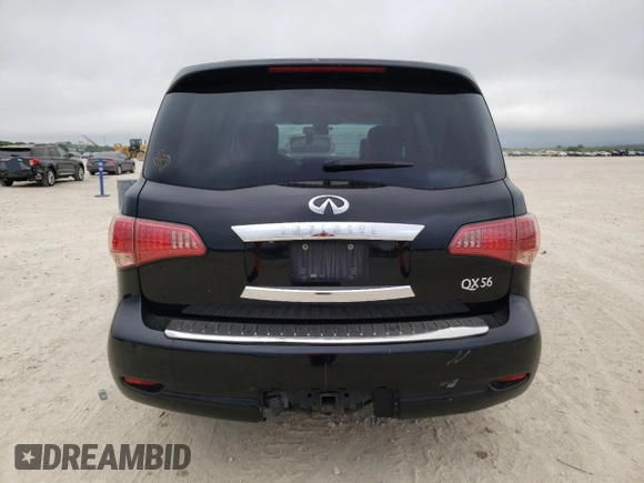 2012 Infiniti QX56 7-passenger with VIN JN8AZ2NE5C9016354, listed as a Copart auction lot 53390775 with 209,990 mi miles and Salvage Title. Bid and sale history available at carsss.com. Image 6.
