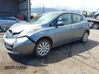 2015 Nissan LEAF SV with VIN 1N4AZ0CP5FC328708, listed as a IAAI auction lot 41679057 with 104,405 mi miles. Bid and sale history available at carsss.com. Image 2.