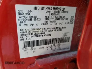 2015 Ford F-350 Platinum with VIN 1FT8W3B60FEB78555, listed as a Copart auction lot 74213294 with Not Provided miles and Salvage Title. Bid and sale history available at DreamBid. Image 12.