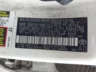 2011 Toyota Corolla L with VIN 2T1BU4EE0BC631879, listed as a IAAI auction lot 42032074 with 1 mi miles. Bid and sale history available at carsss.com. Image 9.