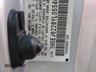 2000 Honda Civic DX z VIN 1HGEJ6226YL055469, wystawiony jako Copart lot #80469814 z przebiegiem Nie podano mil oraz Szkoda całkowita • Salvage title. Historia ofert i sprzedaży dostępna na DreamBid. Obrazek 12.