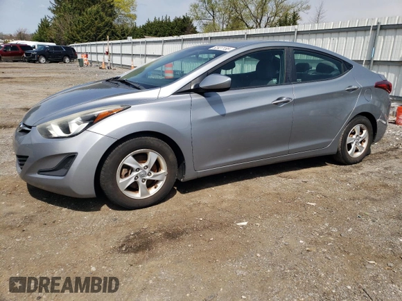 2015 Hyundai Elantra SE with VIN 5NPDH4AE6FH595492, listed as a Copart auction lot 52927155 with 102,179 mi miles and Salvage Title. Bid and sale history available at carsss.com. Image 1.