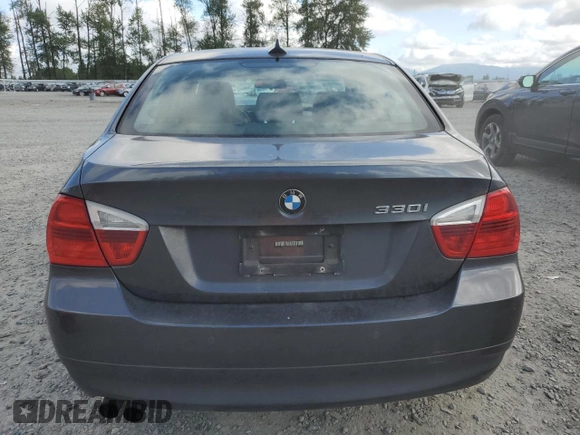 2006 BMW 3 Series 330i with VIN WBAVB33516PS10032, listed as a Copart auction lot 61650944 with 106,804 mi miles and Salvage Title. Bid and sale history available at carsss.com. Image 6.