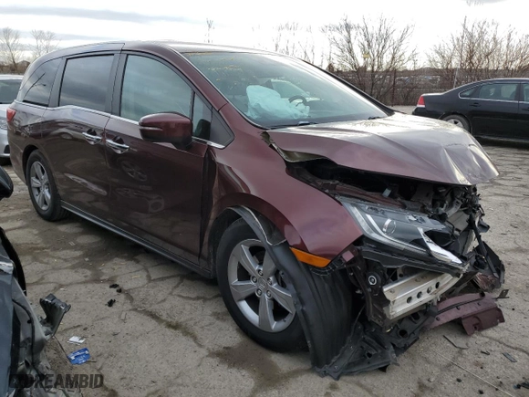 2019 Honda Odyssey EX-L with VIN 5FNRL6H75KB121968, listed as a Copart auction lot 47934405 with 63,964 mi miles and Salvage Title. Bid and sale history available at carsss.com. Image 4.