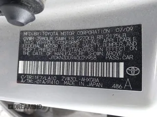 2010 Toyota Prius II with VIN JTDKN3DU9A0029958, listed as a IAAI auction lot 42237773 with 280,182 mi miles and . Bid and sale history available at DreamBid. Image 9.