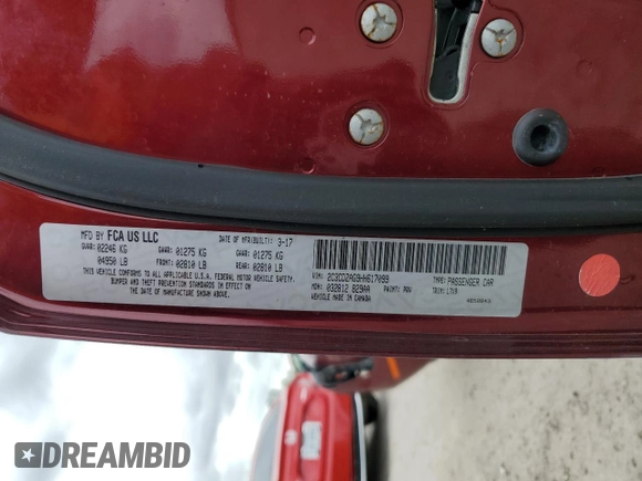 2017 Dodge Challenger SXT z VIN 2C3CDZAG9HH617099, wystawiony jako Copart lot #55037145 z przebiegiem 87 843 mil mil oraz Szkoda całkowita • Salvage title. Historia ofert i sprzedaży dostępna na DreamBid. Obrazek 12.