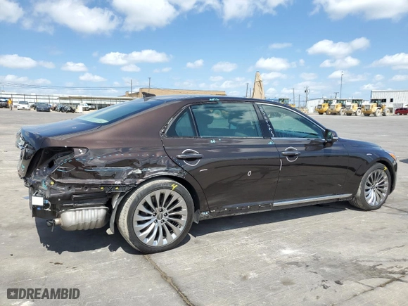 2018 Genesis G90 5.0L Ultimate with VIN KMHG54JH4JU046674, listed as a Copart auction lot 64829584 with 37,278 mi miles and Salvage Title. Bid and sale history available at carsss.com. Image 3.