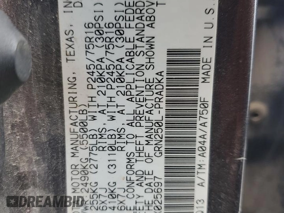 2014 Toyota Tacoma with VIN 5TFMU4FN3EX025697, listed as a Copart auction lot 62146895 with 133,028 mi miles and Salvage title. Bid and sale history available at DreamBid. Image 13.