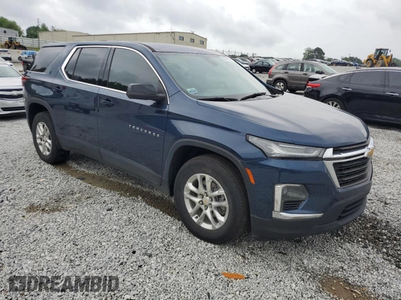 2022 Chevrolet Traverse LS with VIN 1GNERFKW7NJ137154, listed as a Copart auction lot 53949025 with 60,404 mi miles and Salvage title. Bid and sale history available at DreamBid. Image 4.