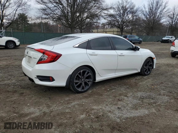 2019 Honda Civic Sport with VIN 19XFC2F88KE201021, listed as a Copart auction lot 50538065 with 104,321 mi miles and Salvage title. Bid and sale history available at DreamBid. Image 3.