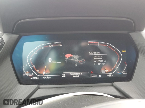 2024 BMW 2 Series 228i with VIN WBA53AK07R7N70515, listed as a Copart auction lot 55570055 with 8,314 mi miles and Salvage title. Bid and sale history available at DreamBid. Image 9.