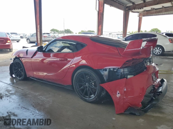 2023 Toyota Supra 3.0 with VIN WZ1DB0G05PW059555, listed as a Copart auction lot 58417825 with 20,026 mi miles and Salvage title. Bid and sale history available at DreamBid. Image 2.