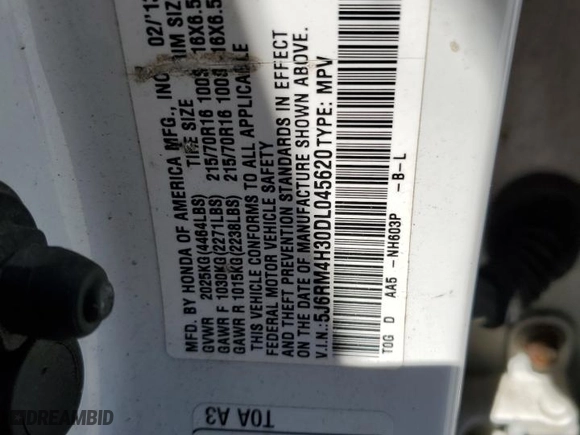2013 Honda CR-V LX with VIN 5J6RM4H30DL045620, listed as a Copart auction lot 53567075 with 151,927 mi miles and Clean Title. Bid and sale history available at carsss.com. Image 13.