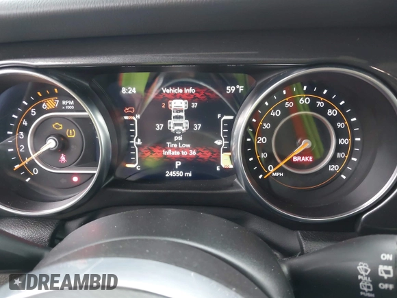 2023 Jeep Wrangler Sahara with VIN 1C4HJXEG5PW581632, listed as a IAAI auction lot 42462622 with 24,550 mi miles and . Bid and sale history available at DreamBid. Image 7.