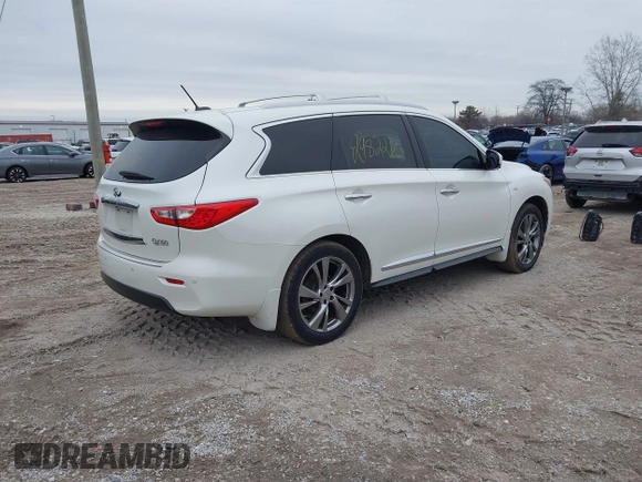 2015 Infiniti QX60 with VIN 5N1AL0MM5FC526488, listed as a IAAI auction lot 41511123 with 118,220 mi miles and . Bid and sale history available at DreamBid. Image 4.