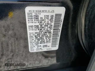 2012 Infiniti FX with VIN JN8BS1MW2CM180218, listed as a Copart auction lot 63055314 with Not Provided miles and Salvage Title. Bid and sale history available at DreamBid. Image 13.