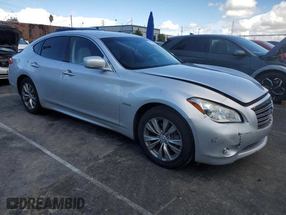 2012 Infiniti M Hybrid with VIN JN1EY1AP3CM910631, listed as a Copart auction lot 49162705 with 128,771 mi miles and Salvage title. Bid and sale history available at DreamBid. Image 4.