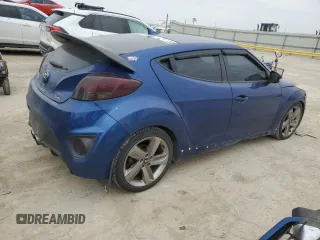 2015 Hyundai Veloster Turbo with VIN KMHTC6AE7FU242010, listed as a Copart auction lot 49506985 with 117,867 mi miles and Salvage Title. Bid and sale history available at carsss.com. Image 3.