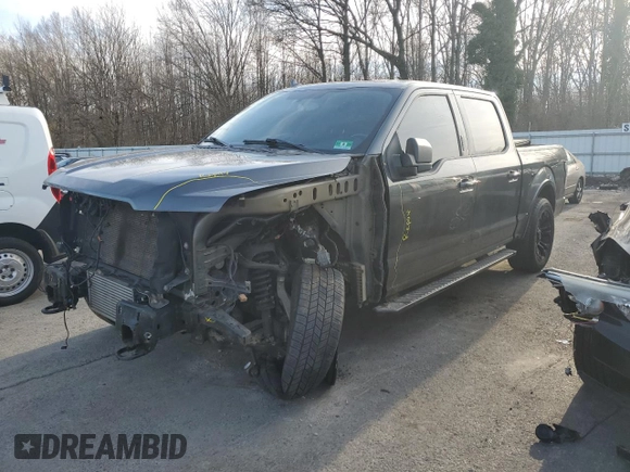 2018 Ford F-150 XL with VIN 1FTEW1EG5JFA40735, listed as a Copart auction lot 46301115 with 122,463 mi miles and Salvage Title. Bid and sale history available at carsss.com. Image 1.