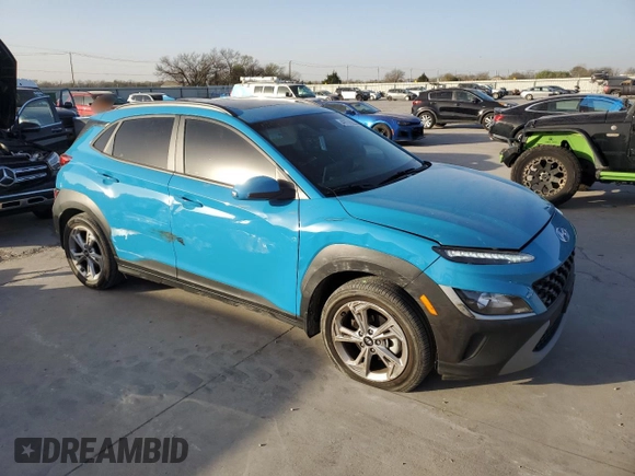 2022 Hyundai Kona SEL with VIN KM8K32AB9NU928669, listed as a Copart auction lot 49731055 with 11,338 mi miles and Salvage Title. Bid and sale history available at carsss.com. Image 4.