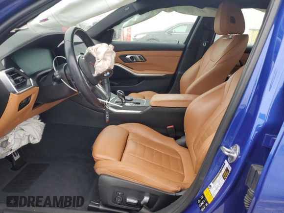 2021 BMW 3 Series M340i xDrive with VIN 3MW5U9J09M8B54986, listed as a Copart auction lot 81604134 with 0 mi miles and Salvage Title. Bid and sale history available at carsss.com. Image 7.